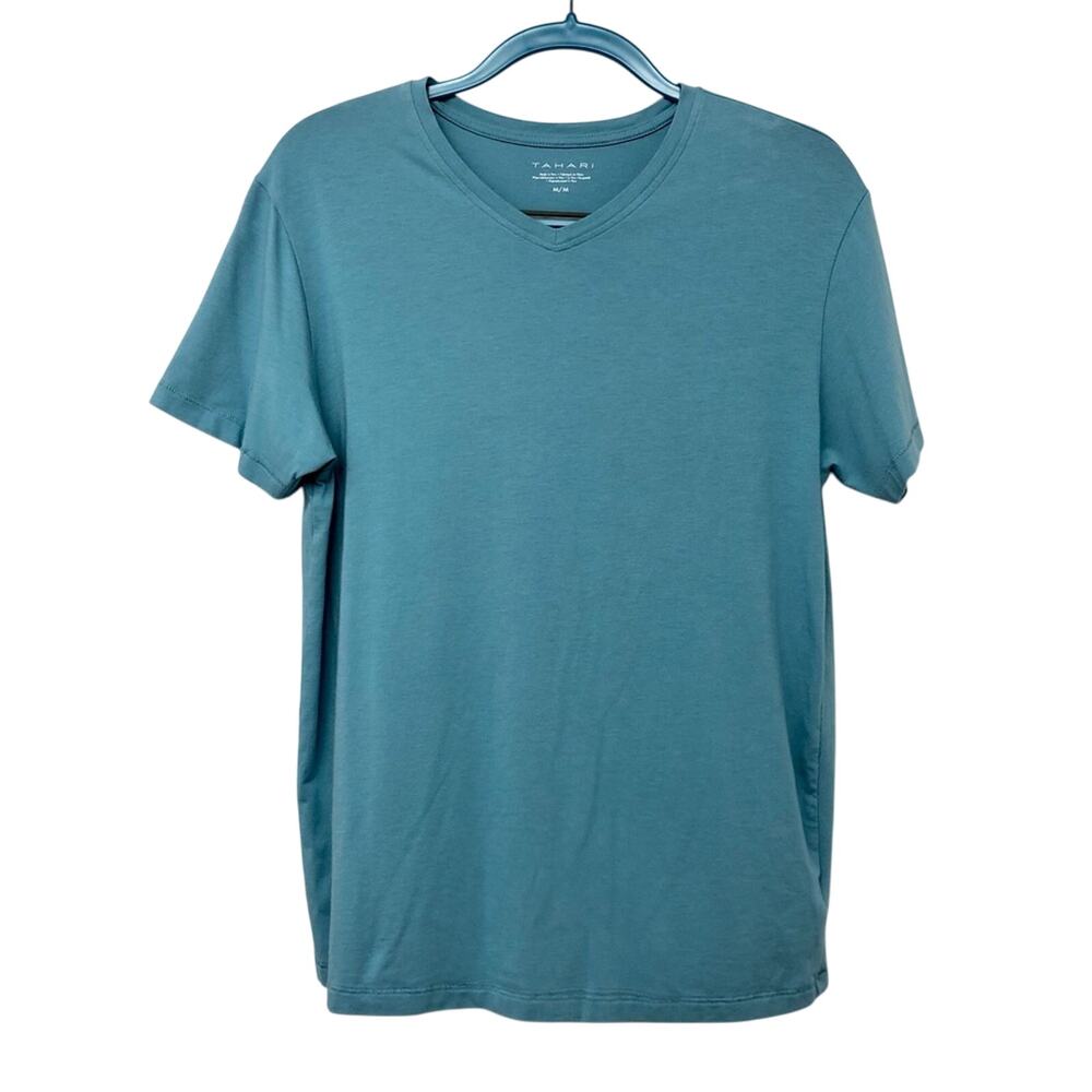 Tahari Mens Turquoise V Neck Short Sleeve T Shirt - Picture 15 of 16